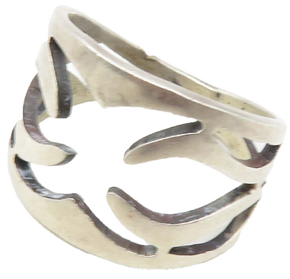 MEXICO 925 Sterling Silver  Vintage Shiny Cutout Design Band Ring Sz 7 RG12168