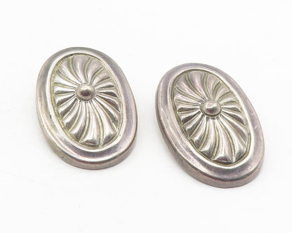 MEXICO 925 Sterling Silver  Vintage Floral Design Non Pierce Earrings  EG6121
