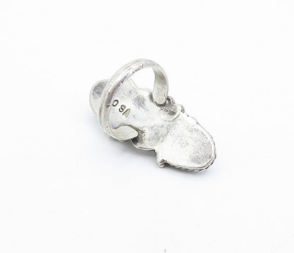 NAVAJO 925 Sterling Silver  Vintage Tiger's Eye Cocktail Ring Sz 7  RG5307