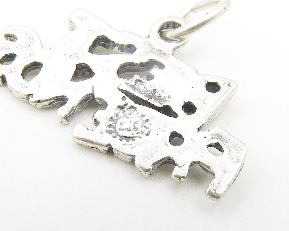 925 Sterling Silver  Vintage Shiny Best Friends Smooth Drop Pendant  PT8743