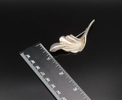 CHARLES KRYPELL 925 Silver  Vintage Fashion Scalloped Leaf Brooch Pin  BP9869