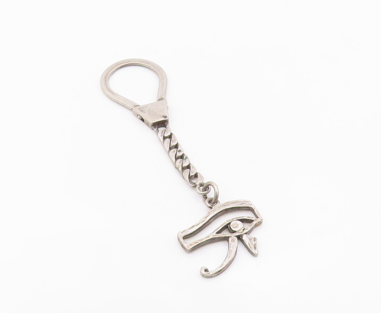 MIDDLE EAST 925 Sterling Silver Vintage Evil Eye Cutout Key Chain TR3366