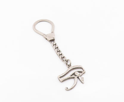 MIDDLE EAST 925 Sterling Silver Vintage Evil Eye Cutout Key Chain TR3366