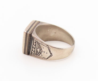 925 Sterling Silver Vintage Ring Classic Etched Geometric Band  Sz 7  RG35511