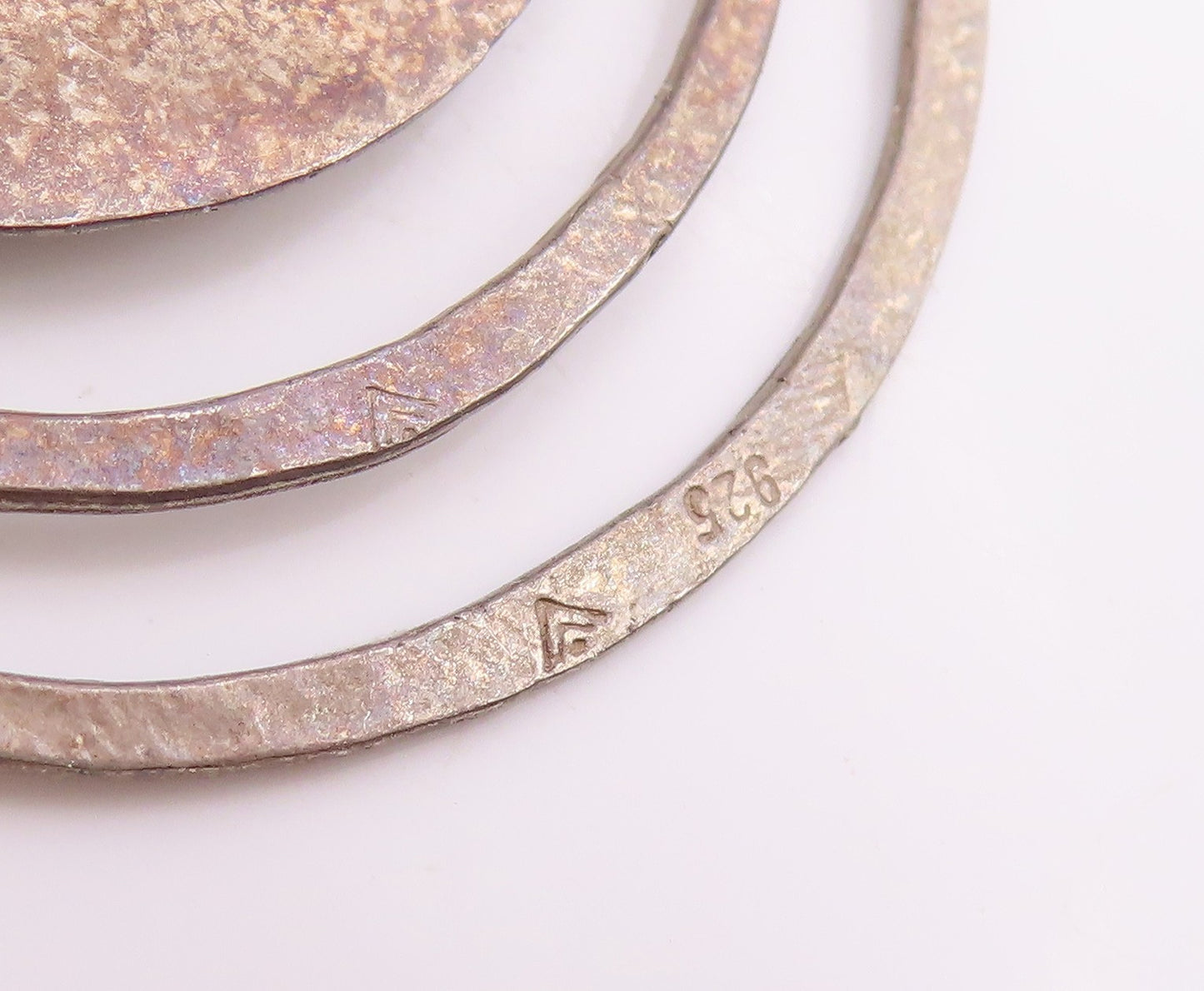 925 Sterling Silver Vintage Pendant SILPADA Hammered Concentric Circle  PT26015