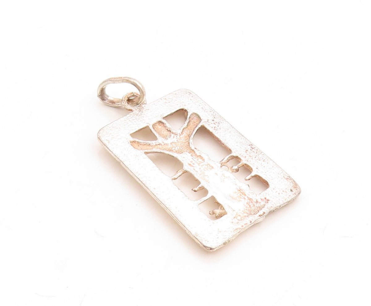 925 Sterling Silver Vintage Pendant Solid Religious Cutout Jesus  PT23747