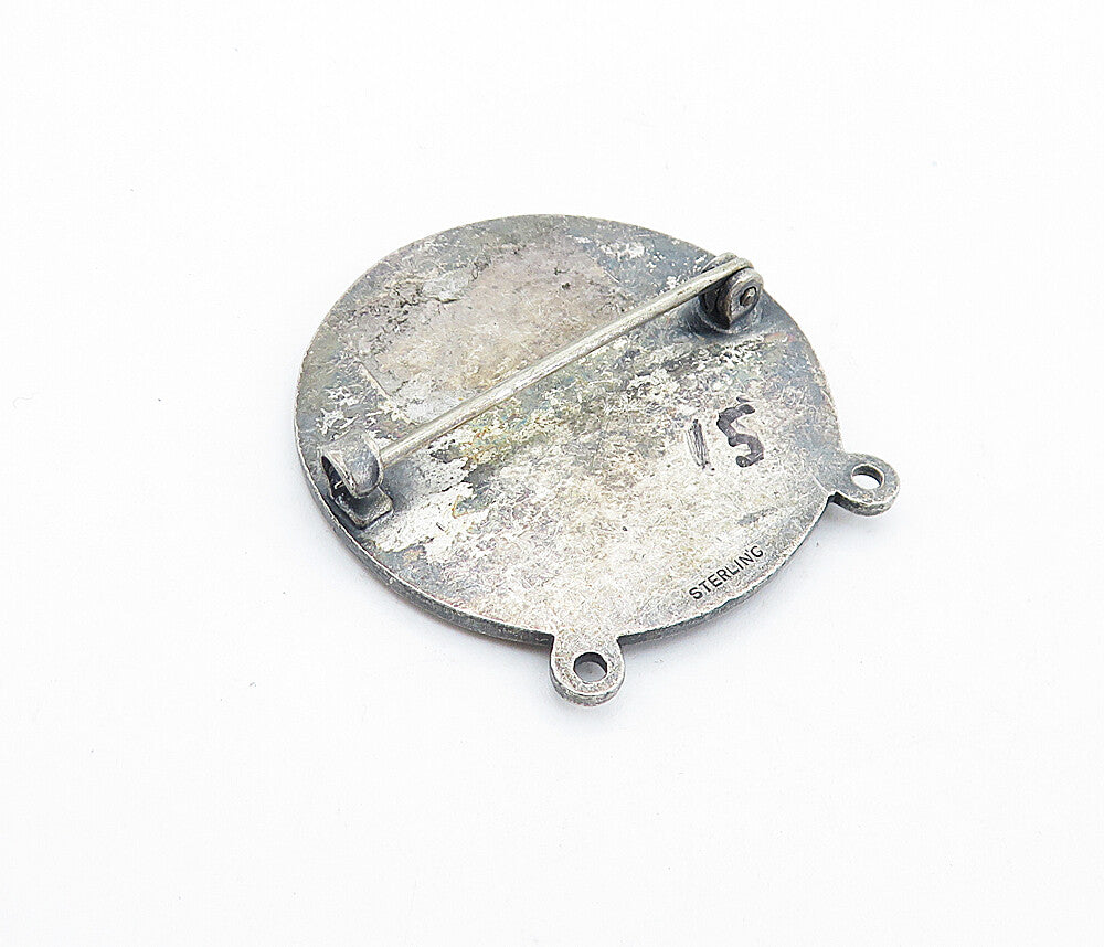 925 Sterling Silver  Vintage Antique Recreation Baltimore Brooch Pin  BP2689