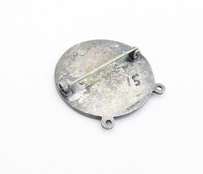 925 Sterling Silver  Vintage Antique Recreation Baltimore Brooch Pin  BP2689