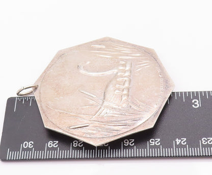925 Sterling Silver Vintage Pendant TOWLE 1977 Carved Swimming Swan  PT22949