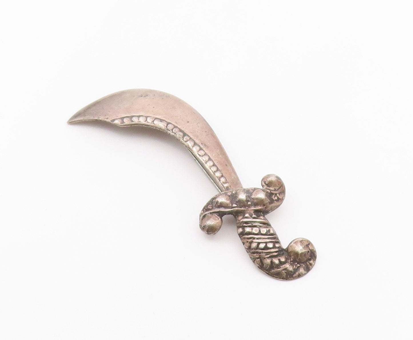 925 Sterling Silver  Vintage Antique Dark Tone Dagger Motif Brooch Pin  BP3036