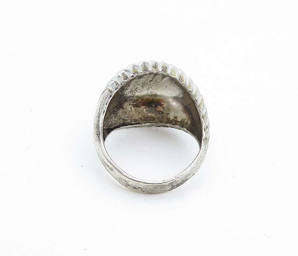 UNCAS 925 Silver  Vintage Shiny Fluted Dome Design Band Ring Sz 6  RG7501