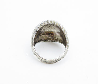 UNCAS 925 Silver  Vintage Shiny Fluted Dome Design Band Ring Sz 6  RG7501