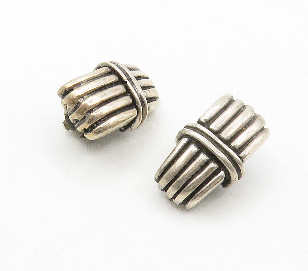 925 Sterling Silver  Vintage Linear Design Non Pierce Drop Earrings  EG7660