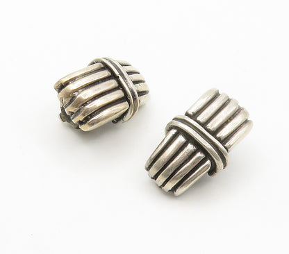 925 Sterling Silver  Vintage Linear Design Non Pierce Drop Earrings  EG7660