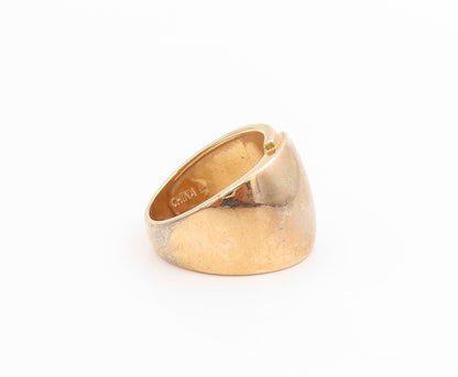 925 Sterling Silver Vintage Ring Gold Plated Minimalist Dome Band  Sz 6  RG33827