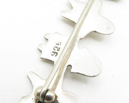 925 Sterling Silver  Vintage People Holding Hands Unity Brooch Pin  BP3689