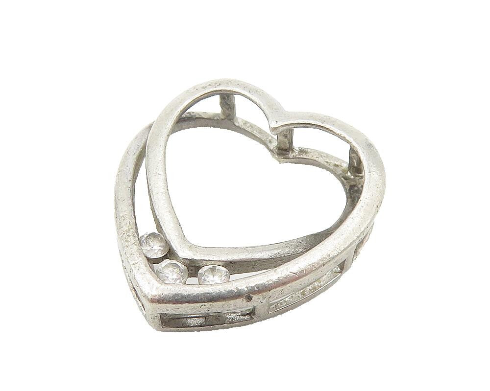 ROSS SIMON 925 Sterling Silver  Cubic Zirconia Love Heart Pendant  PT9219
