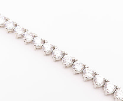 925 Sterling Silver  Shiny Prong Set Cubic Zirconia Tennis Bracelet  BT4250