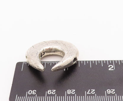 925 Sterling Silver Vintage Pendant Solid Designer U Etched Heavy  PT23228