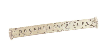925 Sterling Silver Vintage Brooch Pin Engraved Dreams Usher Life Bar  BP12236