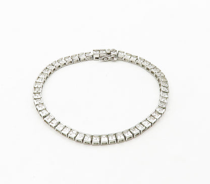 ROSS SIMON 925 Sterling Silver  Cubic Zirconia Boz Link Tennis Bracelet BT6308