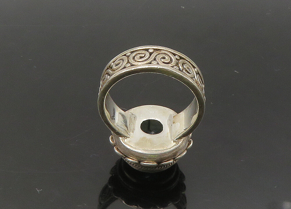 BALI 925 Sterling Silver  Vintage Blue Topaz Swirl Cocktail Ring Sz 7  RG22085