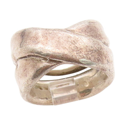 925 Sterling Silver Vintage Ring ISRAEL Solid Intertwined Knot  Sz 7  RG34487