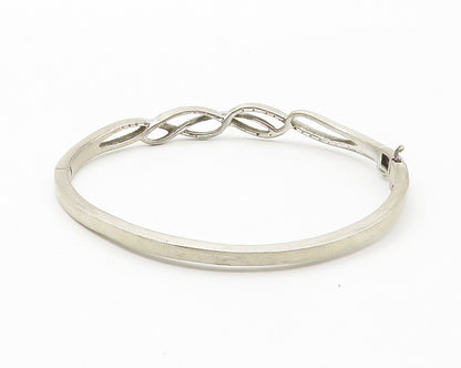 925 Silver  Vintage Genuine Black & White Diamonds Bangle Bracelet  BT5439