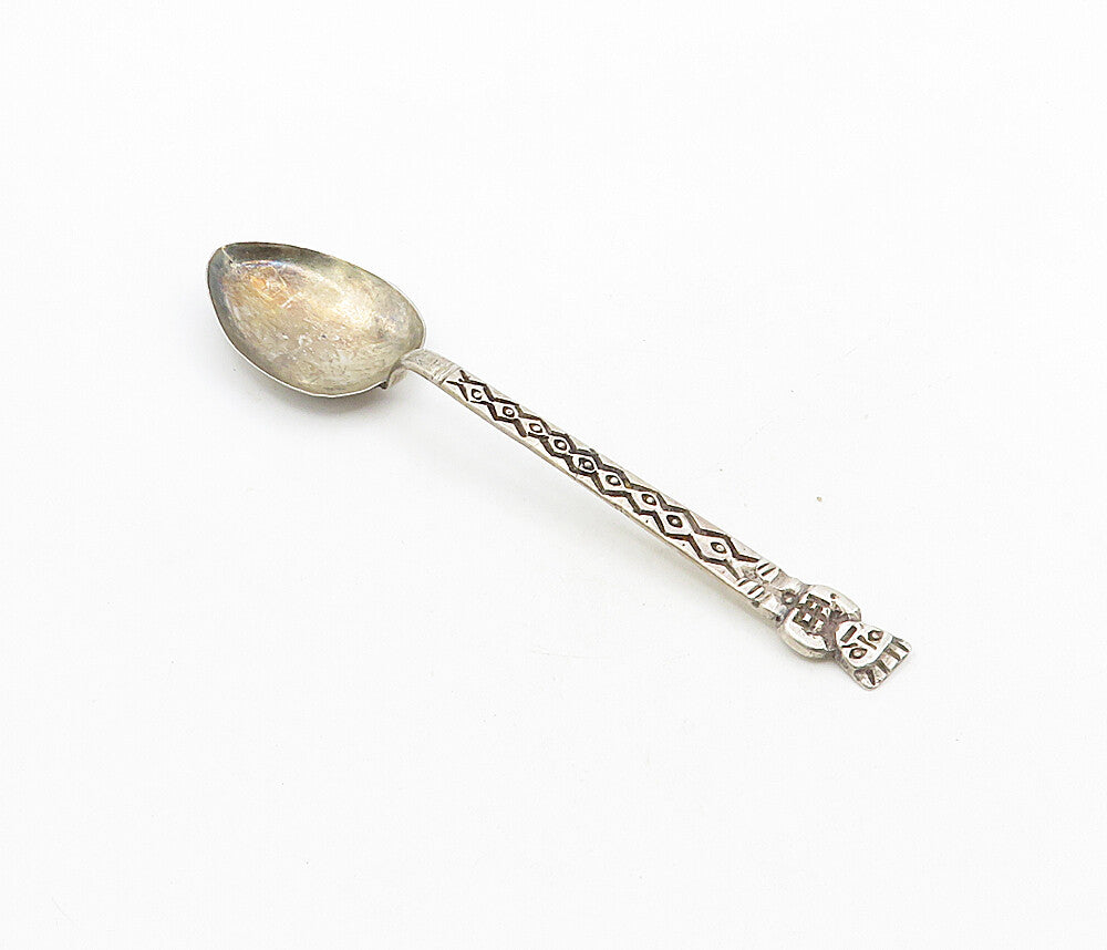 925 Sterling Silver  Vintage Antique Traditional Statue Tea Spoon  TR1499