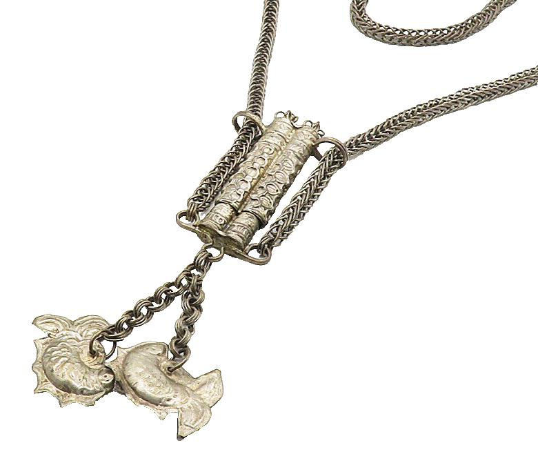 925 Sterling Silver  Vintage Antique Oxidized Fish Wheat Chain Necklace NE1761