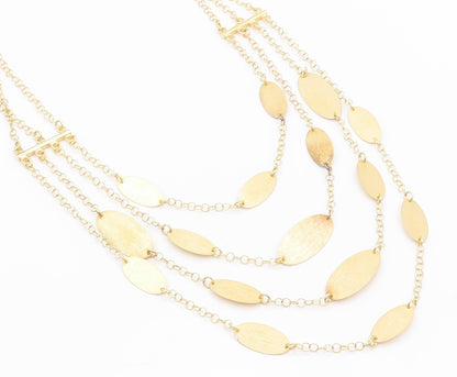 925 Sterling Silver Vintage Necklace Gold Plated Multi Cutout Designer  NE4506