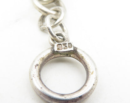 925 Sterling Silver  Vintage Wire Twist Love Heart Chain Bracelet  BT4581