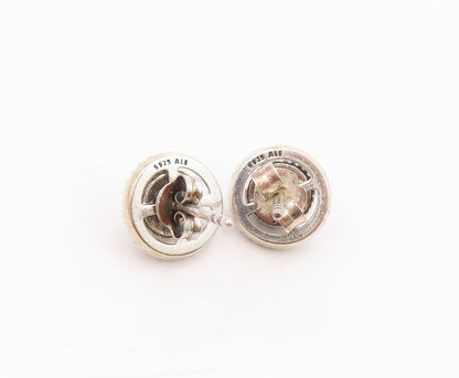 925 Sterling Silver Vintage Earrings PANDORA Topaz Halo Rings Studs EG13534