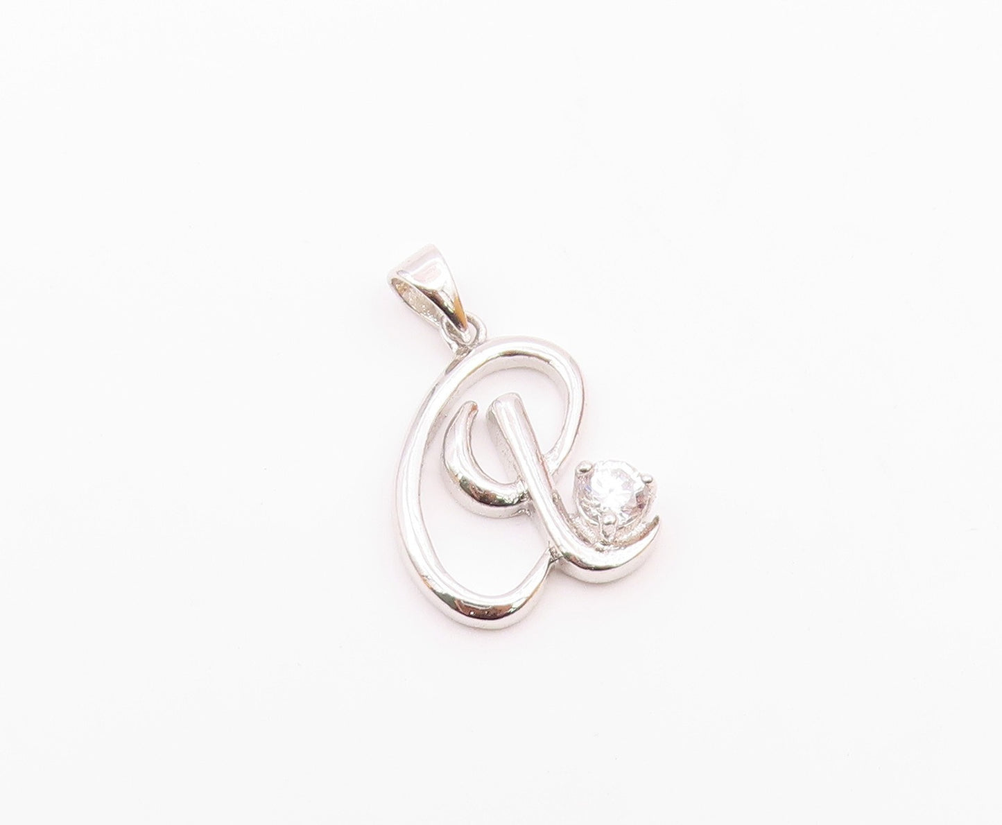925 Sterling Silver  Vintage Twisted Knot Cubic Zirconia Pendant  PT20839