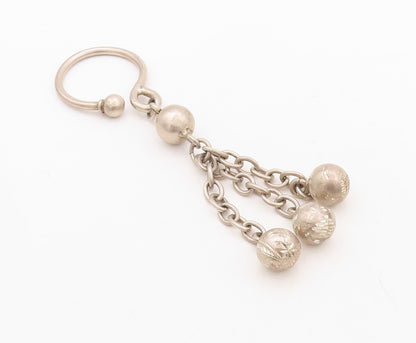 925 Sterling Silver Vintage Keychain MIDDLE EAST Puffed Beaded Design   TR3774