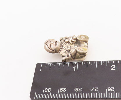 925 Sterling Silver Vintage Brooch Pin CAROL FELLEY 3D Laughing Toddler  BP11069