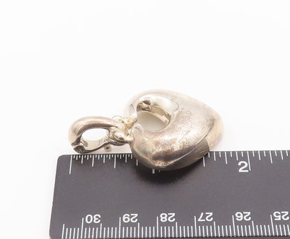 925 Sterling Silver Vintage Pendant ESPO SIG Solid Domed Love Heart  PT22720