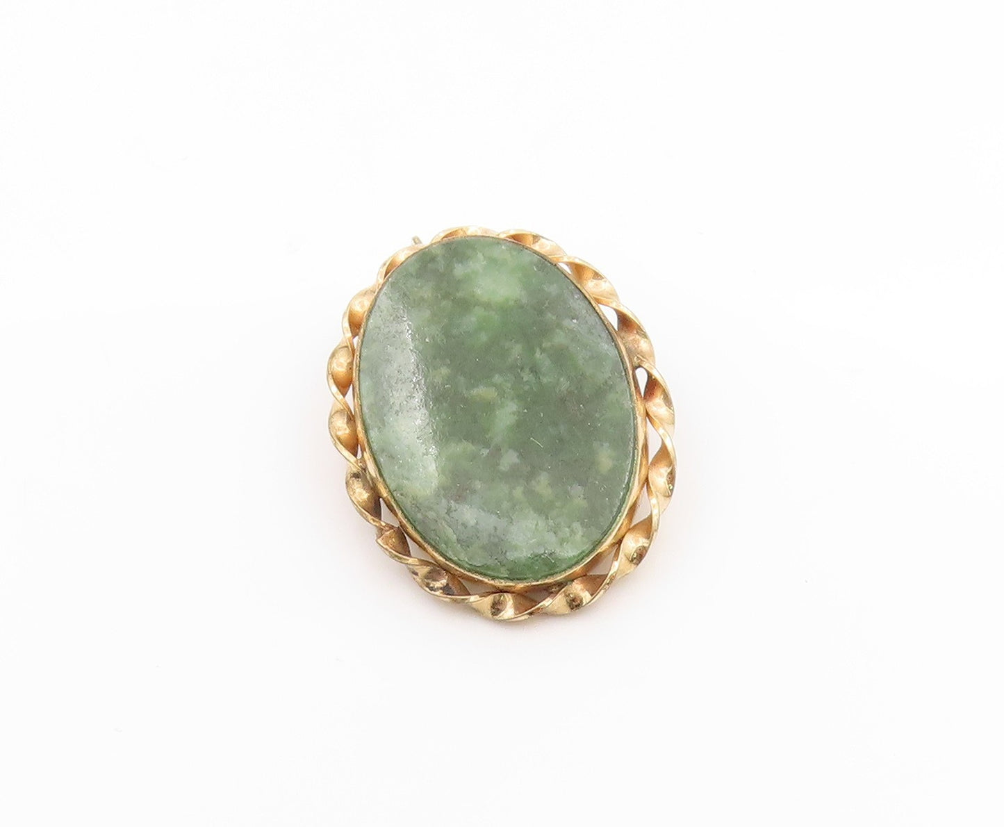 925 Sterling Silver Vintage Brooch Gold Plated Cabochon Gemstone Pin  BP1001