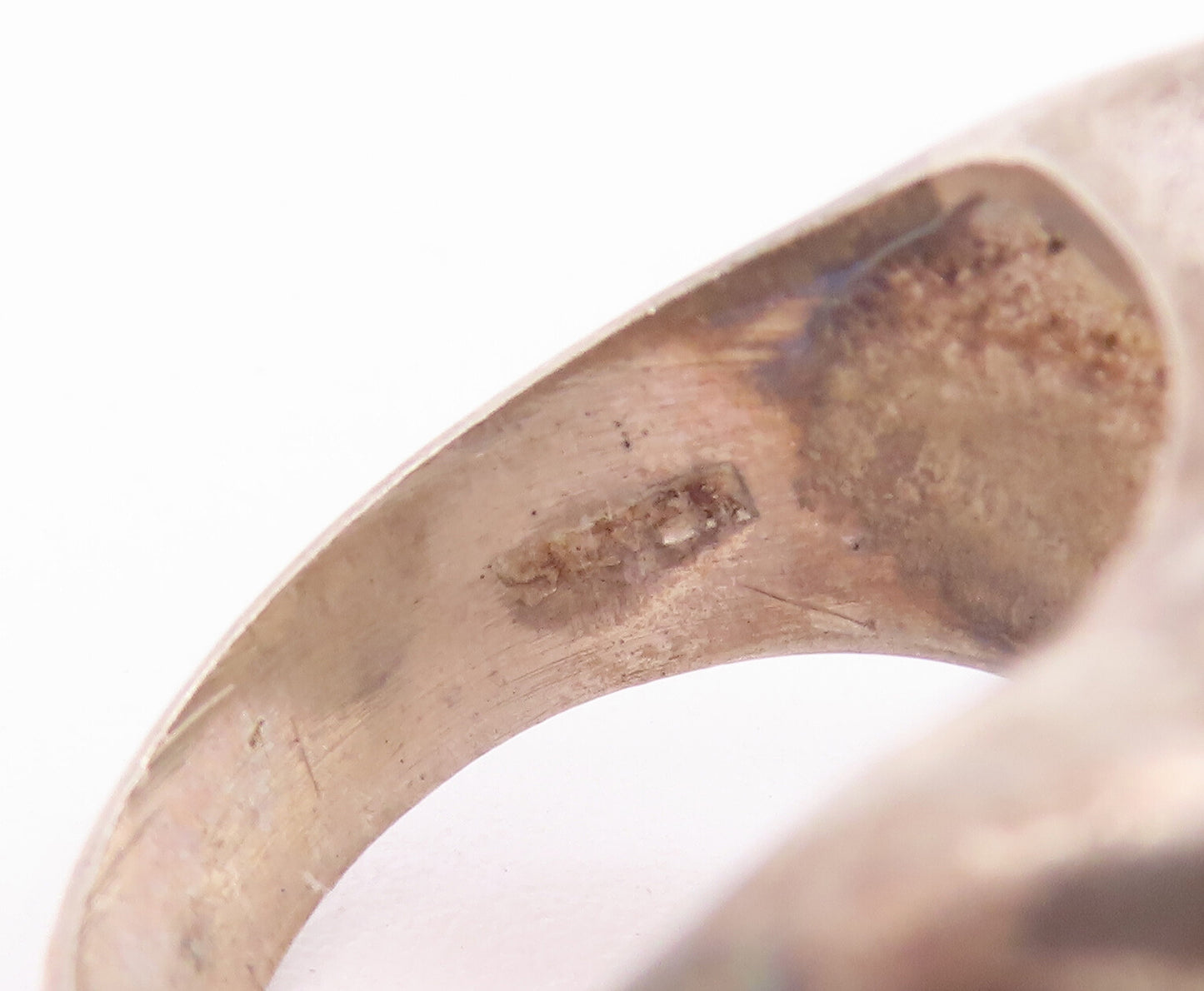 925 Sterling Silver Vintage Ring Solid Carved Drop Cut Amethyst  Sz 7.5  RG28072