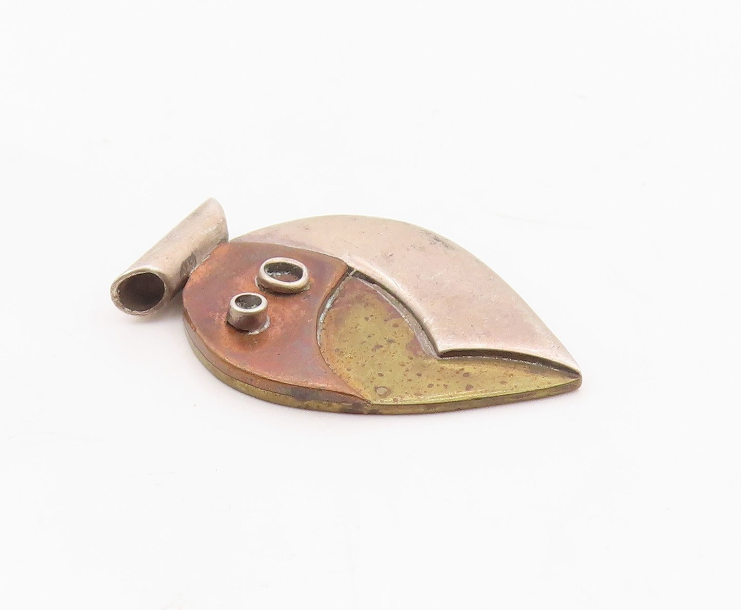 925 Sterling Silver  Vintage Three Tone Modernist Slide Pendant  PT17306