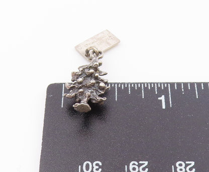 POST BELL 925 Silver  Vintage Sculpted Christmas Tree Charm Pendant  PT21259