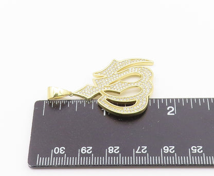 925 Sterling Silver  Vintage Cubic Zirconia Gold Plated Pendant  PT18900