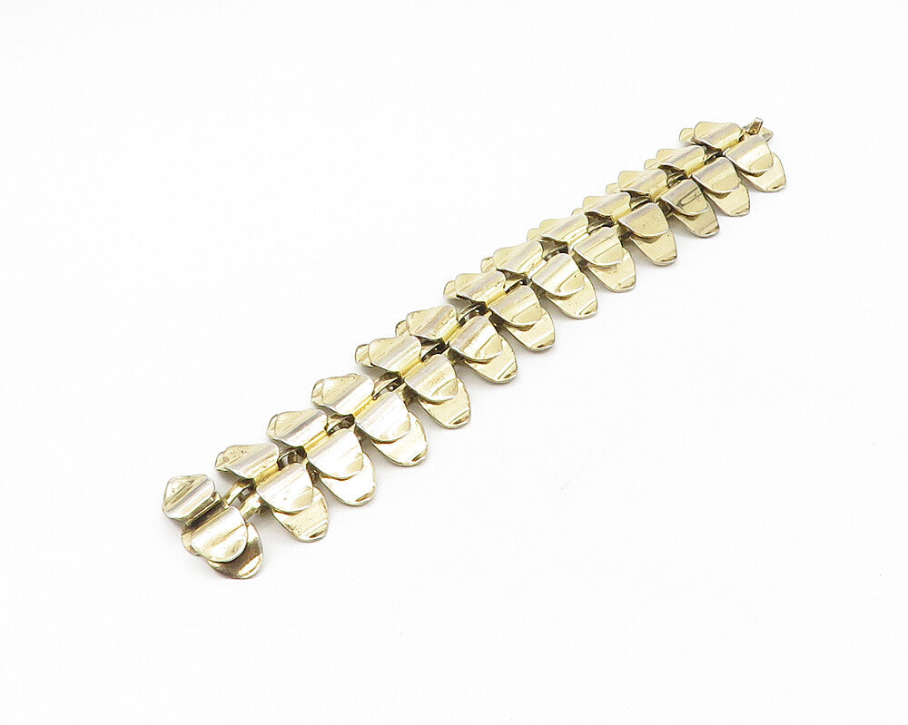 NAPIER 925 Sterling Silver Vintage Rare Floral Leaf Motif Chain Bracelet  BT6792