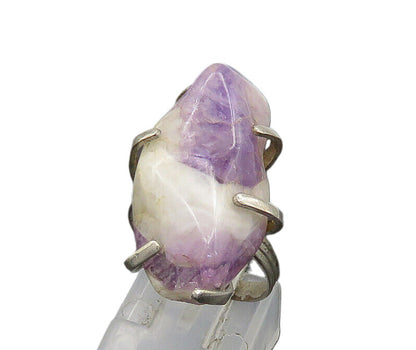 925 Sterling Silver  Vintage Prong Set Amethyst Cocktail Ring Sz 6  RG19839