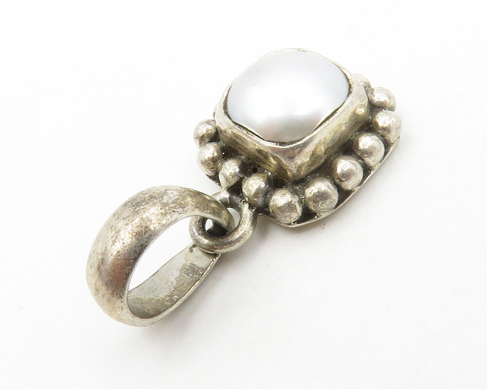 SILPADA 925 Sterling Silver  Vintage Pearl Bubble Border Pendant  PT10588