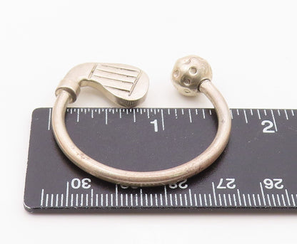 MEXICO 925 Sterling Silver  Vintage Golf Ball & Club Sports Key Ring  TR1948