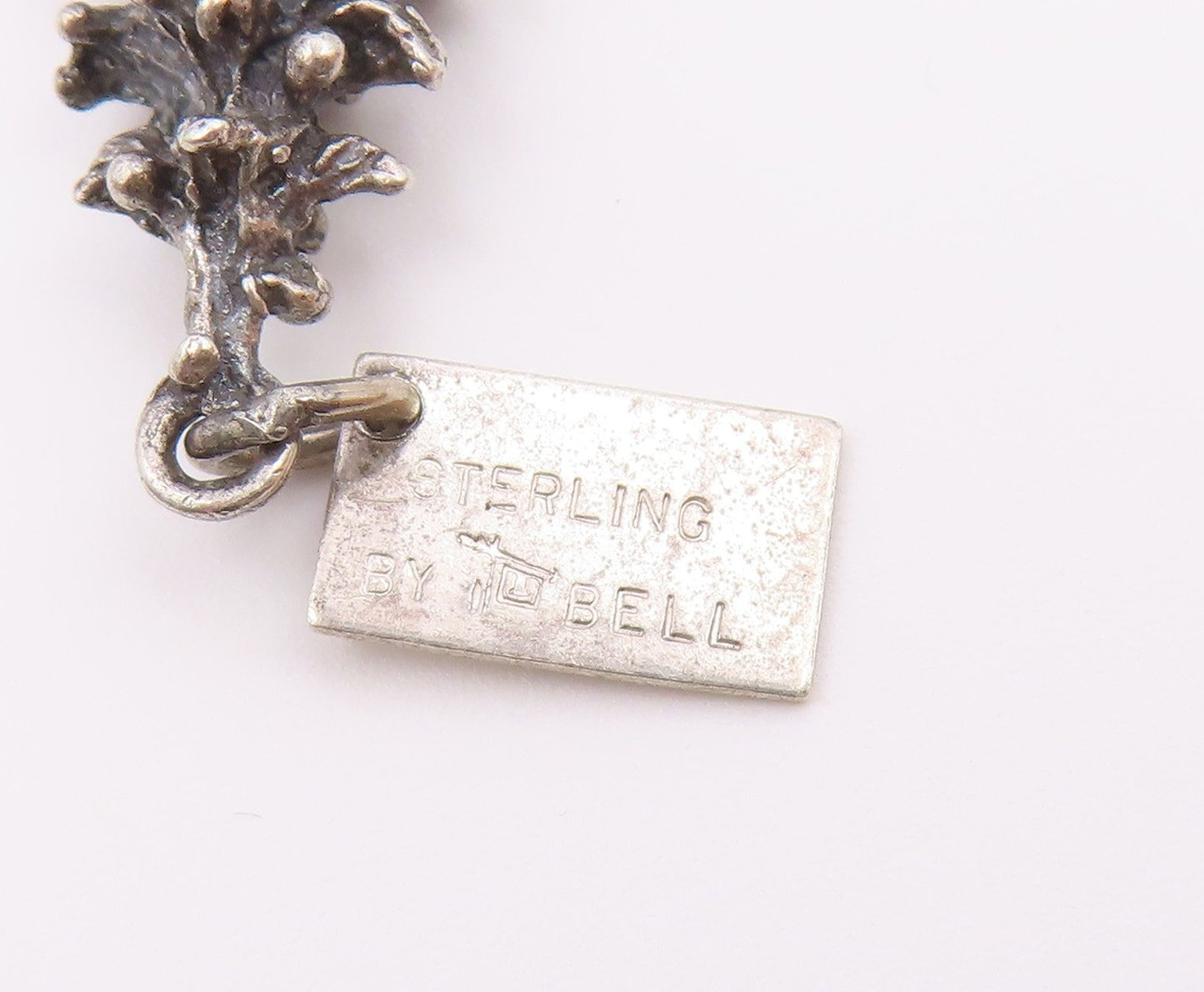 POST BELL 925 Silver  Vintage Sculpted Christmas Tree Charm Pendant  PT21259
