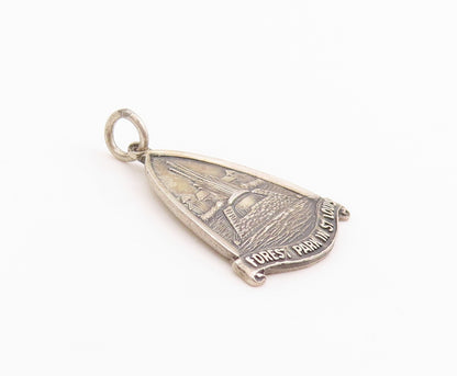 925 Sterling Silver Vintage Pendant Forest Park In St Louis Design Charm PT24881