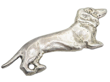 925 Sterling Silver  Vintage Dark Tone Weiner Dog Motif Brooch Pin  BP2906