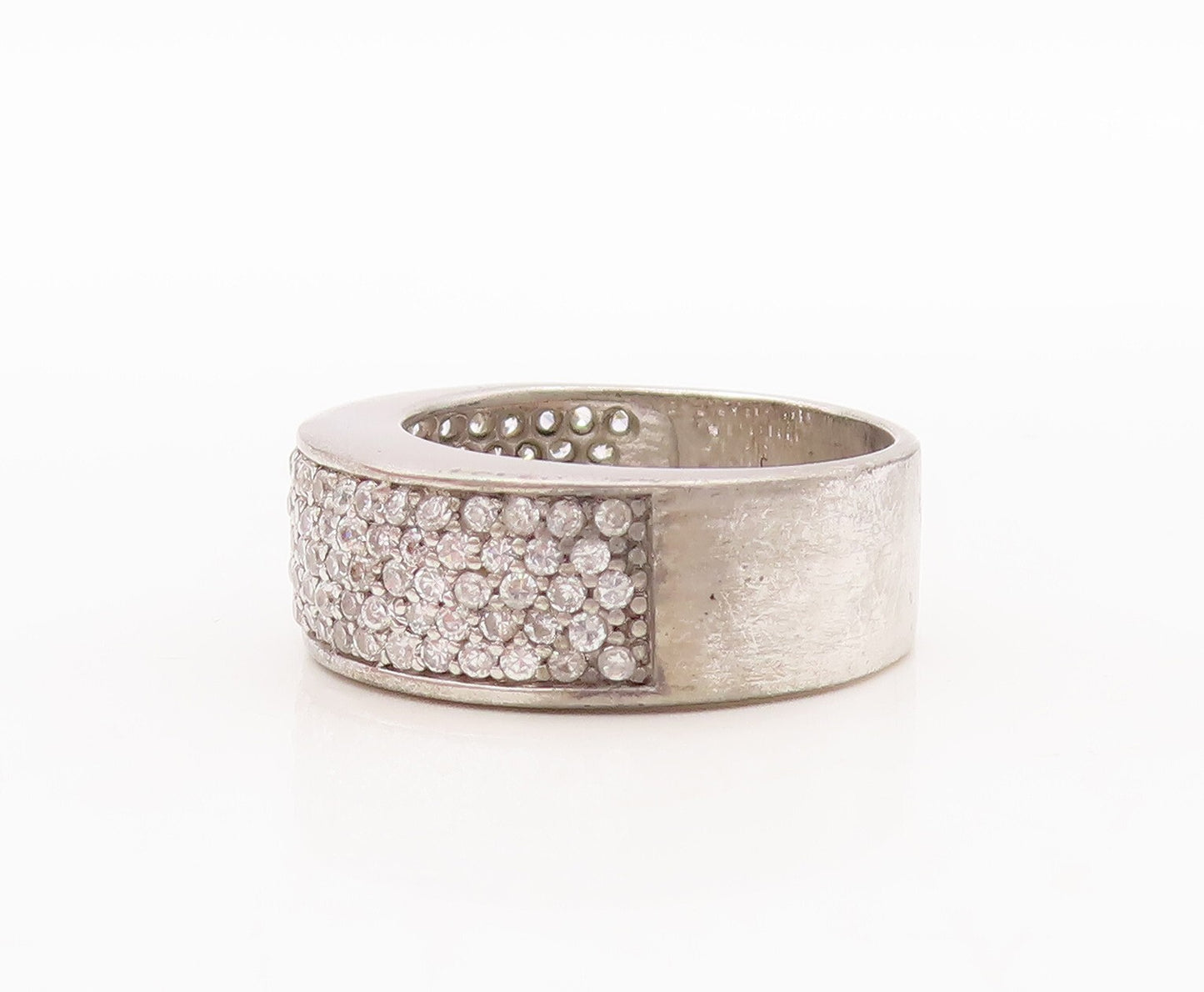 925 Sterling Silver Vintage Ring Minimalist CZ Inlay Band  Sz 7  RG29803